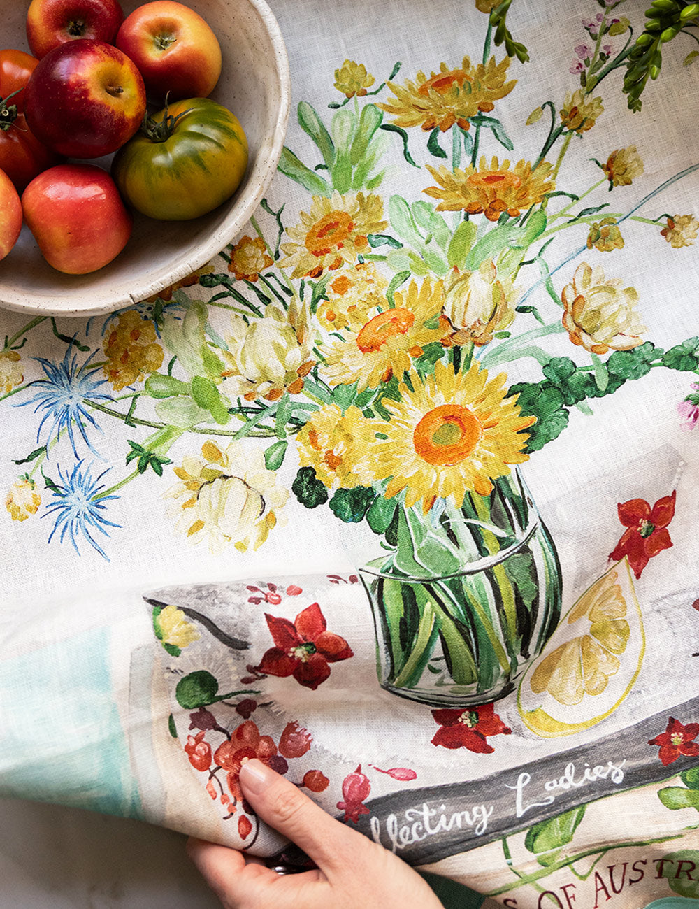 Native Wildflowers 100% Linen Tea Towel