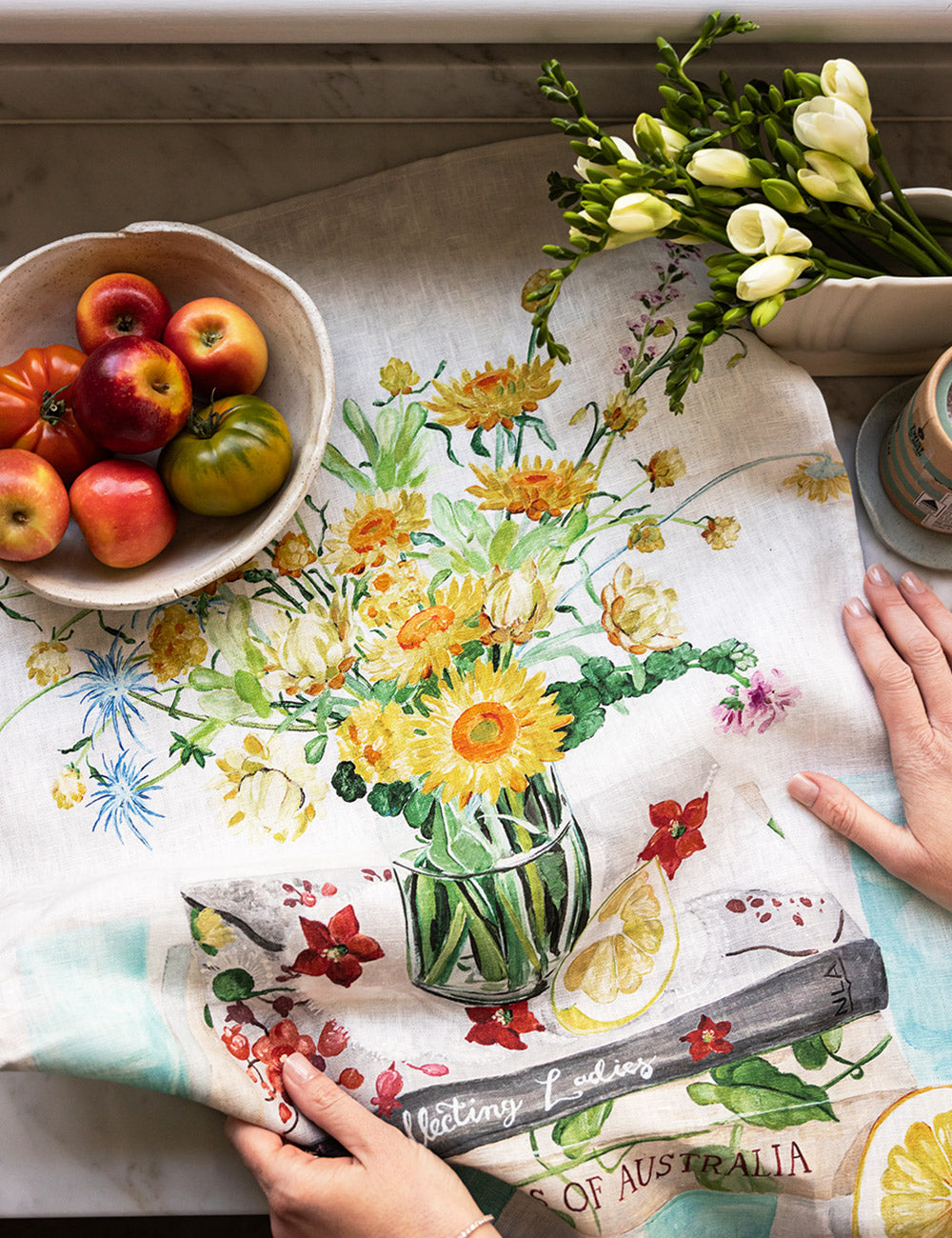 Native Wildflowers 100% Linen Tea Towel