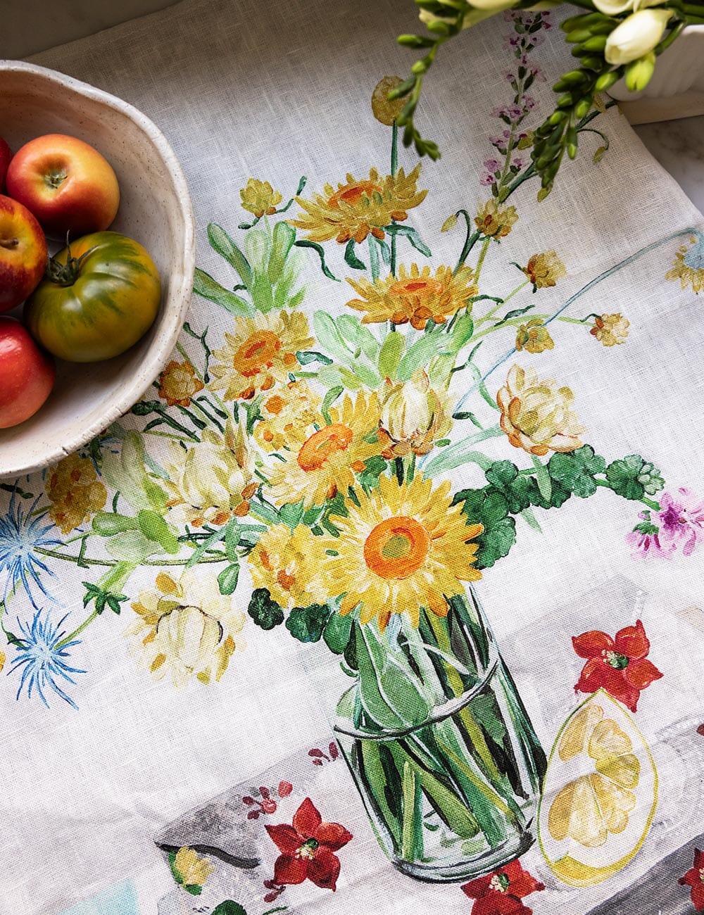 Native Wildflowers 100% Linen Tea Towel