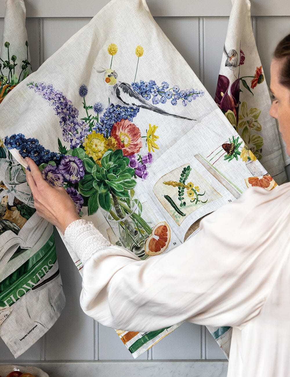 Cockatiel 100% Linen Tea Towel