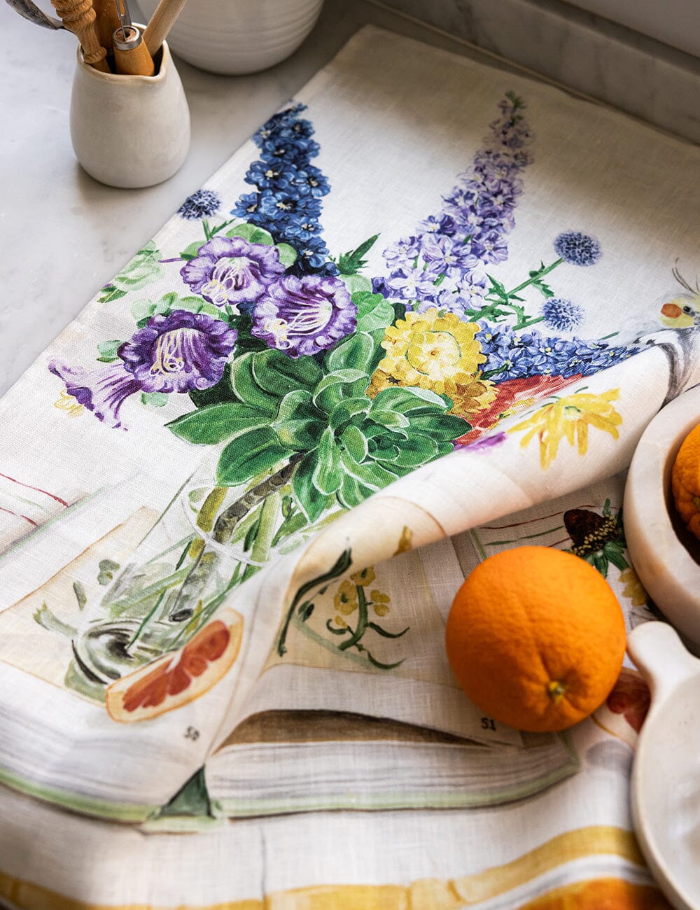 Cockatiel 100% Linen Tea Towel