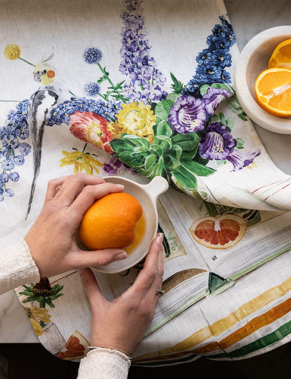 Cockatiel 100% Linen Tea Towel