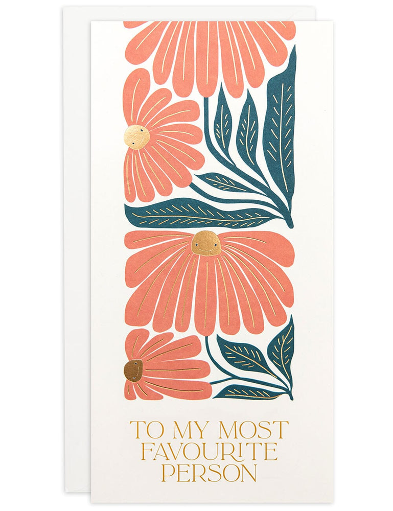 "To My Most Favourite Person" Tall Card Greeting Cards Bespoke Letterpress 