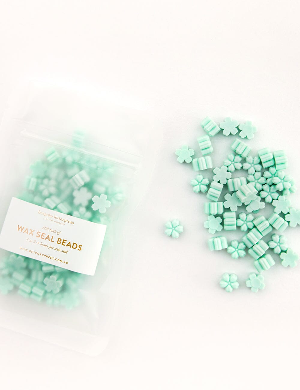 Wax Seal Beads- Blue Mint Bespoke Letterpress