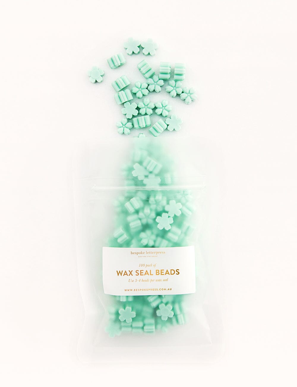 Wax Seal Beads- Blue Mint Bespoke Letterpress