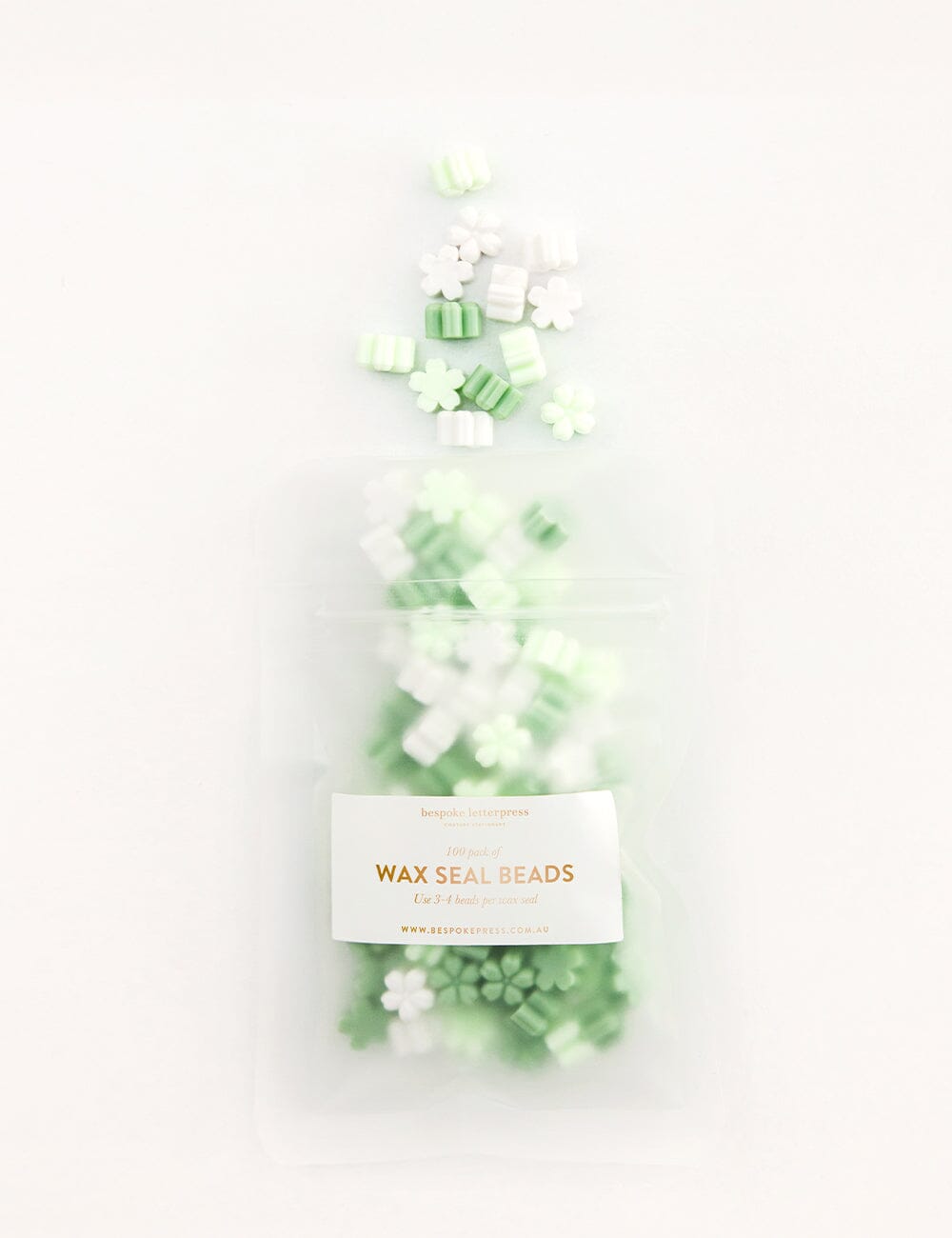 Wax Seal Beads - Green Blend Bespoke Letterpress