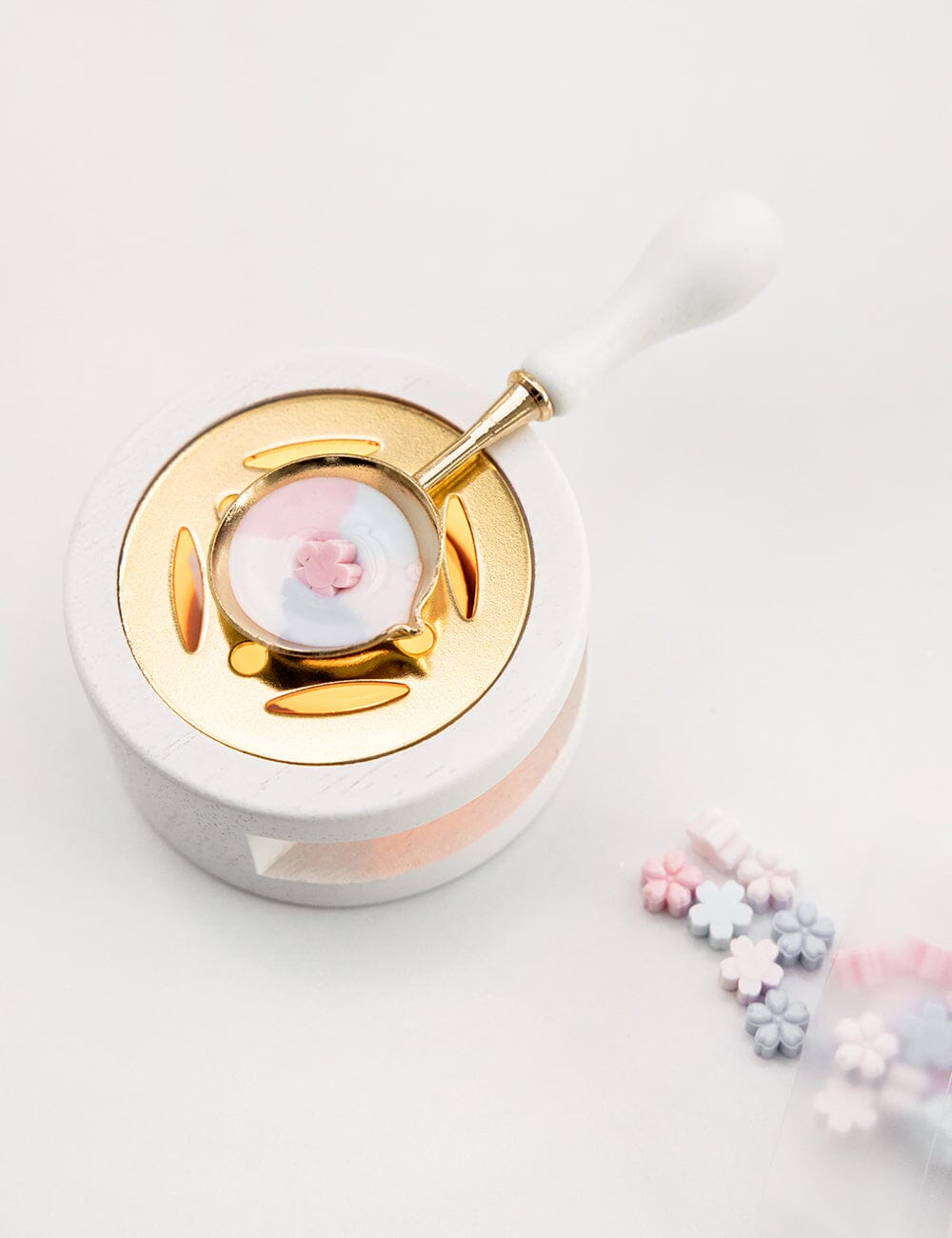 Wax Bead Spoon - White Desktop Stationery Bespoke Letterpress