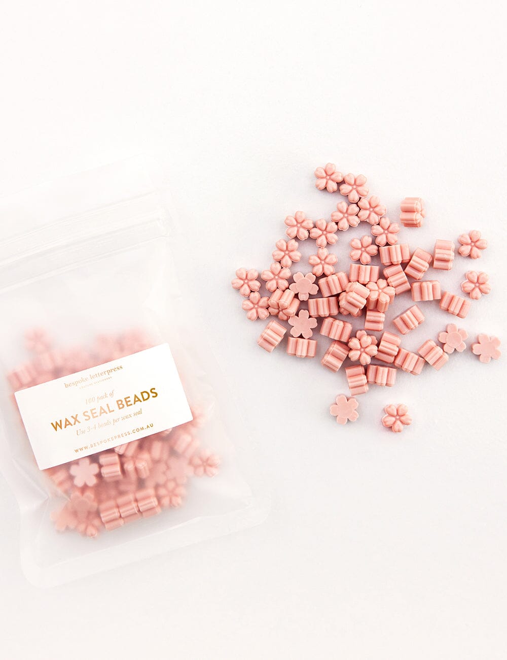 Wax Seal Beads- Peach Desktop Stationery Bespoke Letterpress