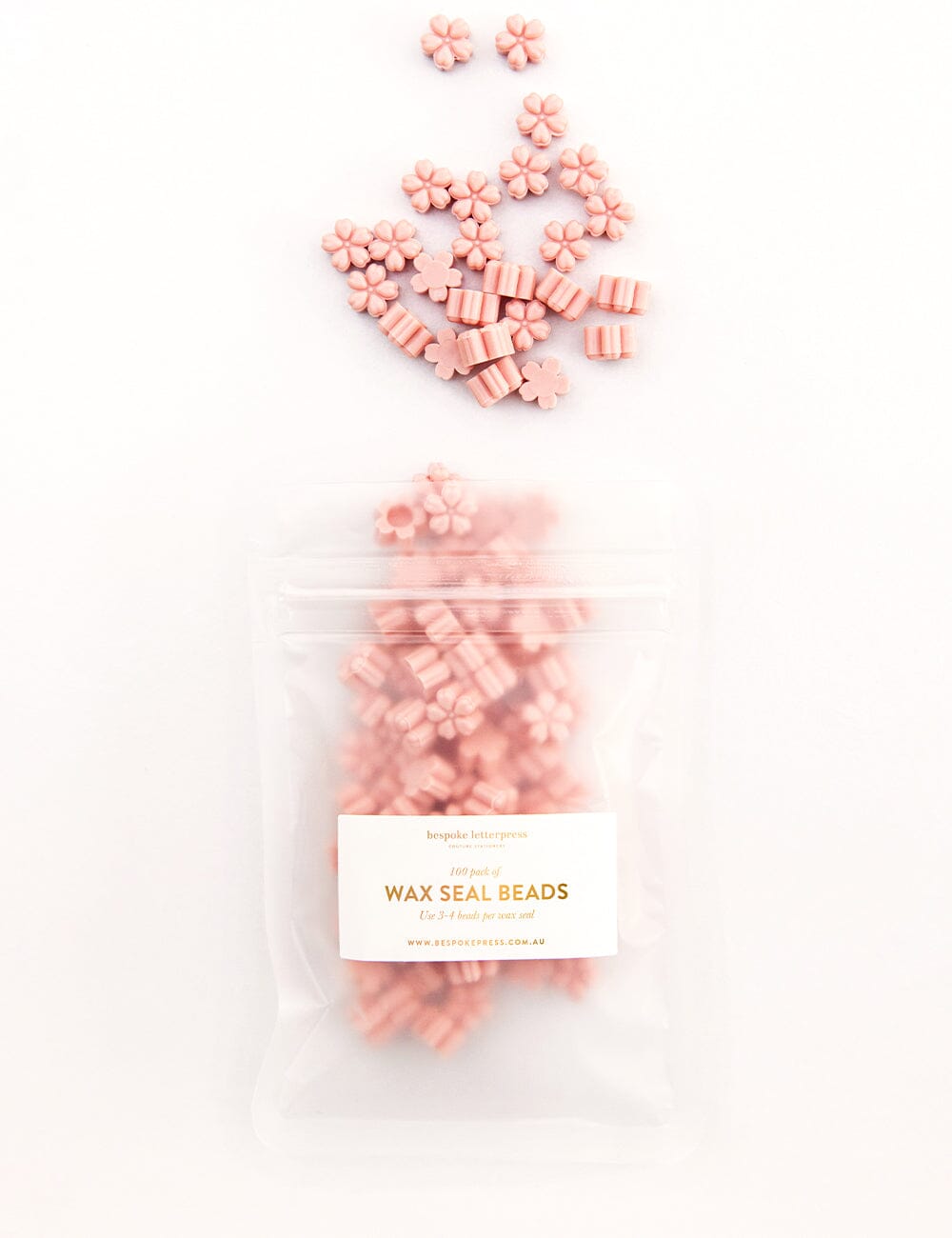 Wax Seal Beads- Peach Desktop Stationery Bespoke Letterpress