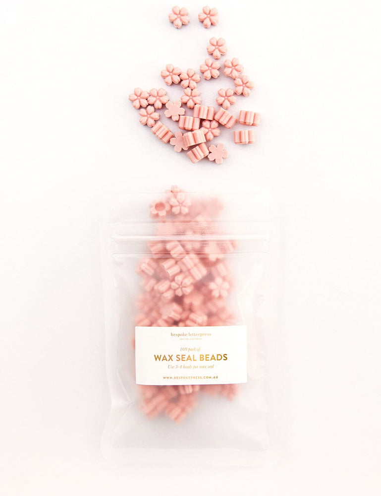 Wax Seal Beads- Peach Desktop Stationery Bespoke Letterpress 
