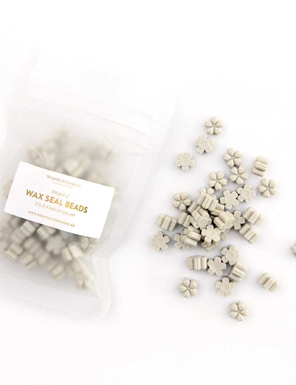 Wax Seal Beads- Latte Desktop Stationery Bespoke Letterpress