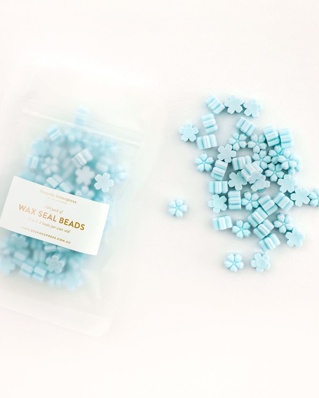 Wax Seal Beads- Arctic Blue Bespoke Letterpress