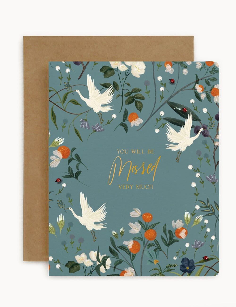 You will be missed very much Greeting Card Greeting Cards Bespoke Letterpress