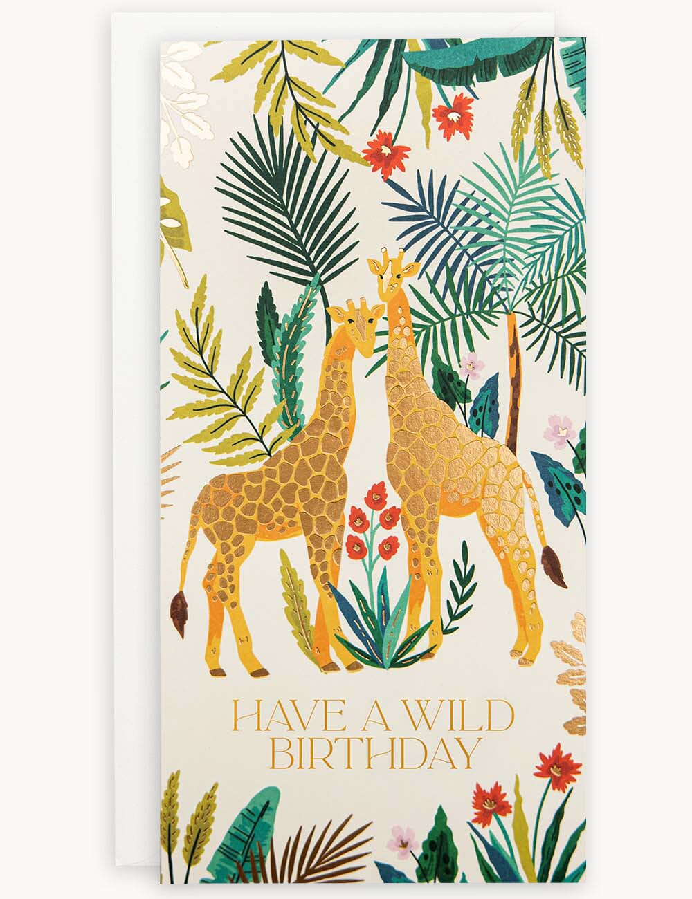 "Have a Wild Birthday" Giraffe Tall Card Greeting Cards Bespoke Letterpress