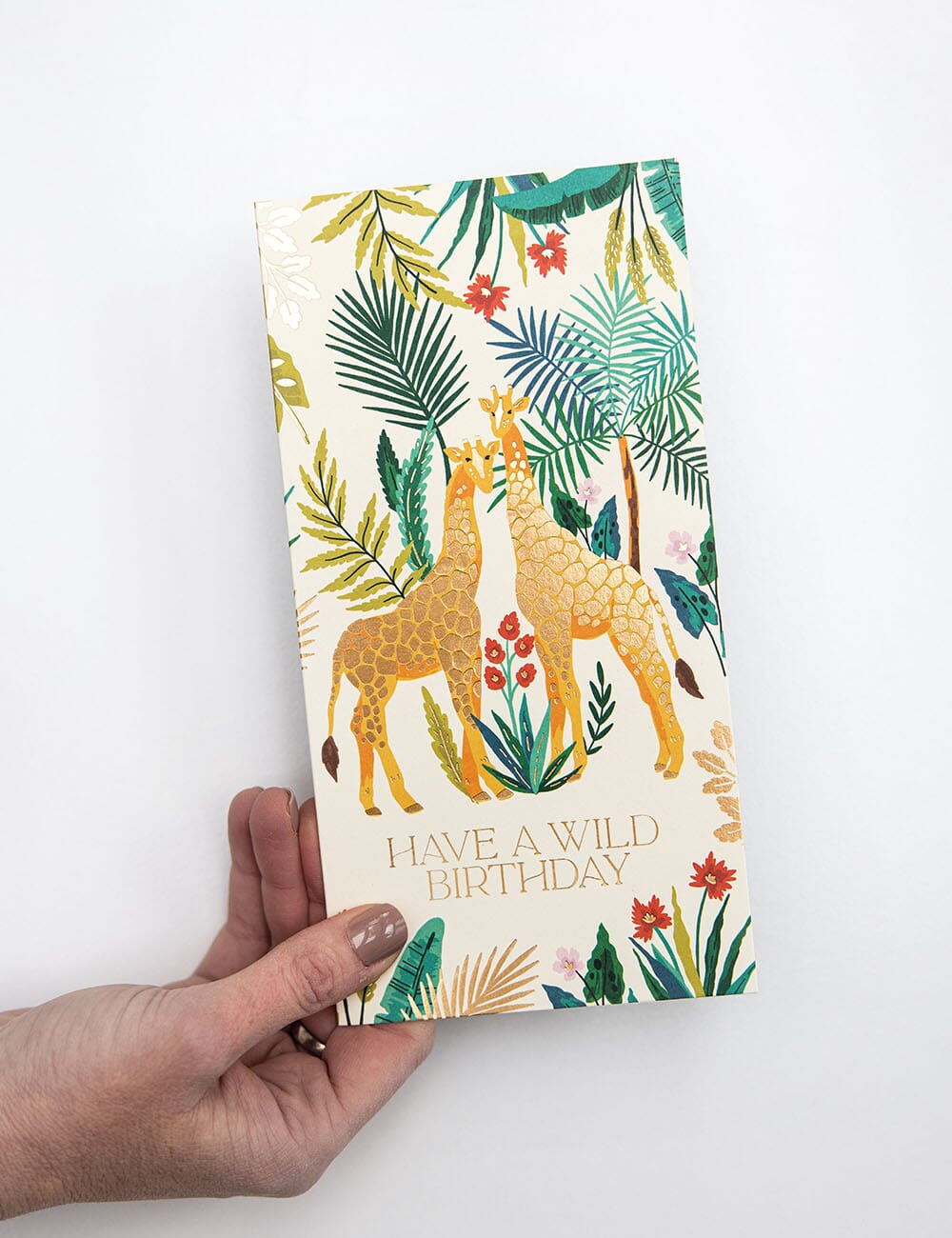 "Have a Wild Birthday Giraffe" Tall Card Greeting Cards Bespoke Letterpress
