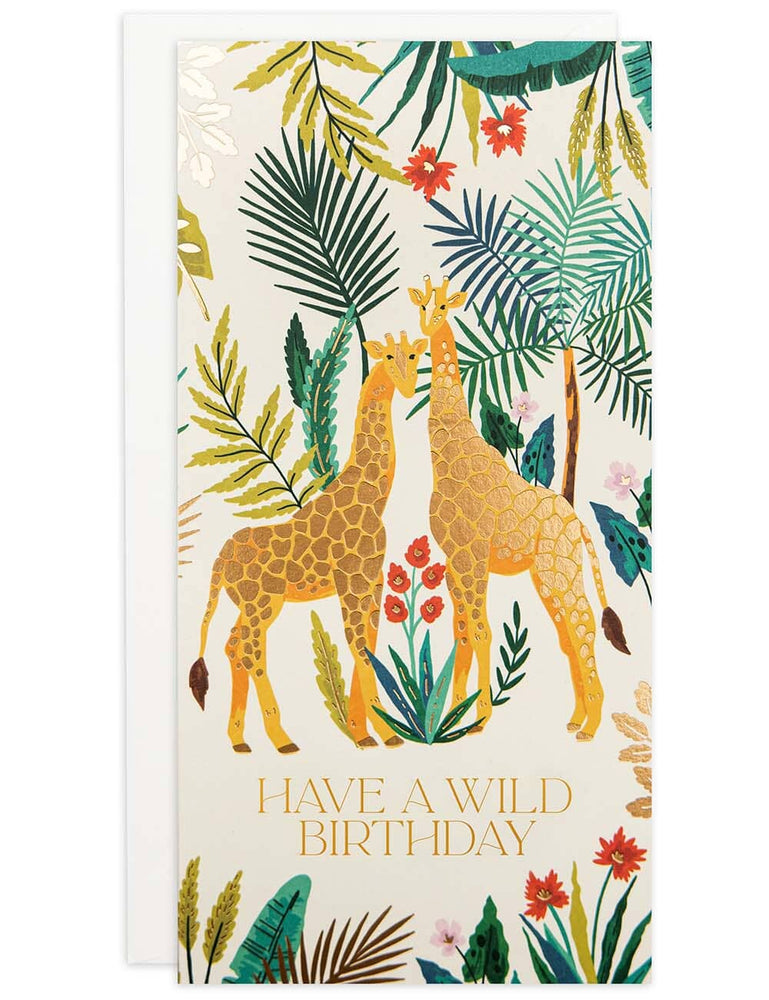 "Have a Wild Birthday Giraffe" Tall Card Greeting Cards Bespoke Letterpress 