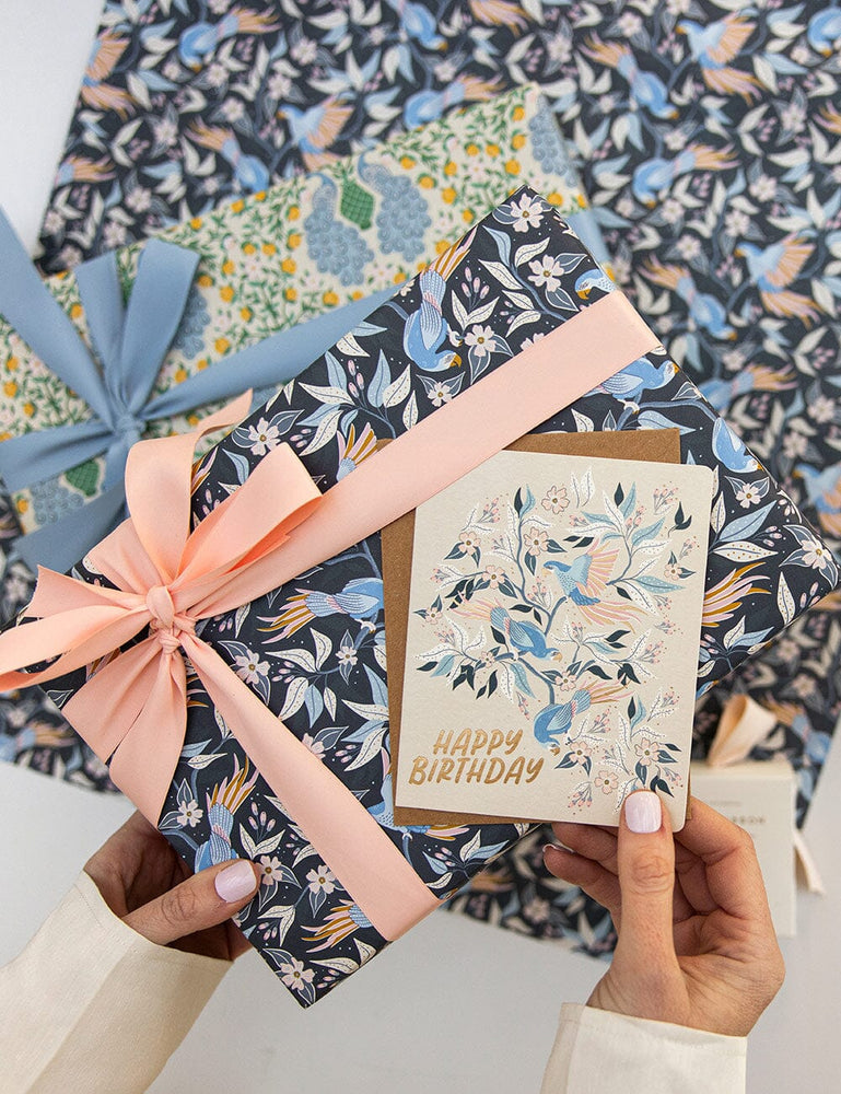 Parrots / Peacocks 6pk Gift Wrap Gift Wrap Bespoke Letterpress 