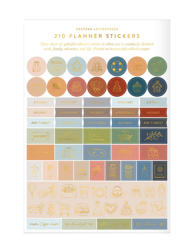 Planner Stickers Planners Bespoke Letterpress 