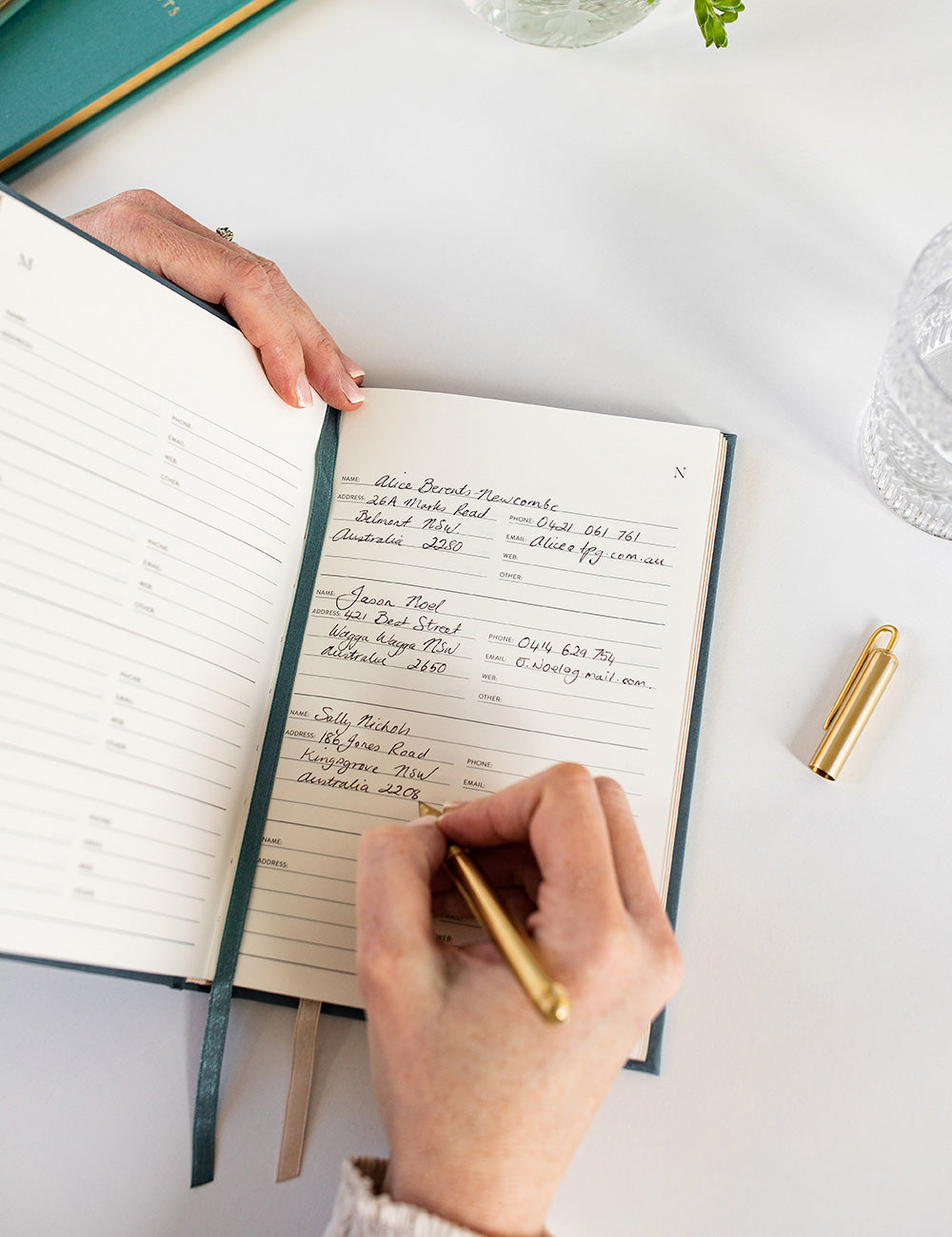 Address Book Kashmir Blue Bespoke Letterpress