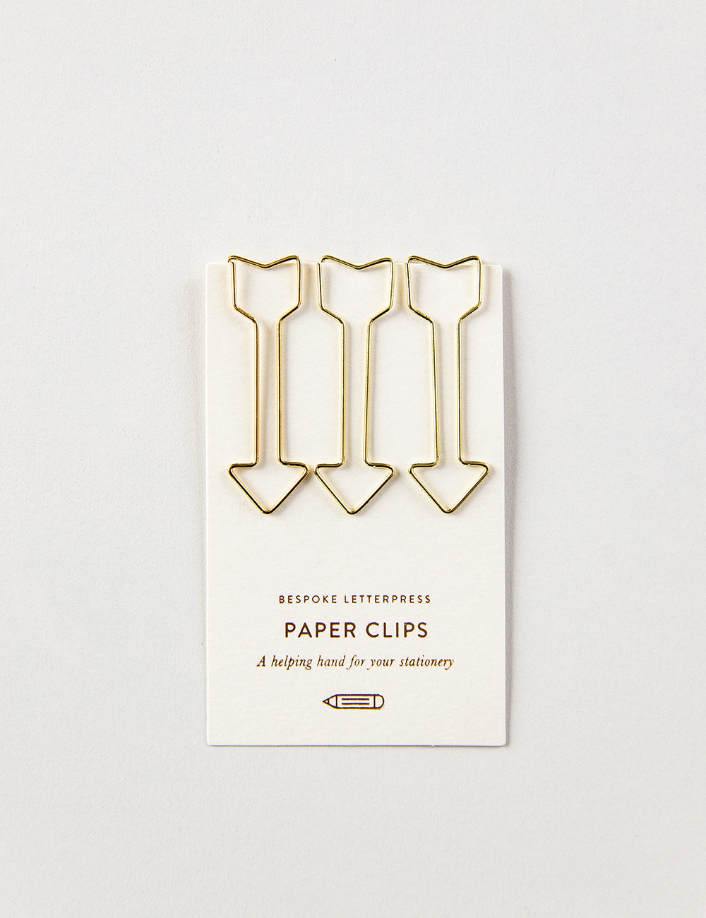 3pk Arrow Paperclips Bespoke Letterpress