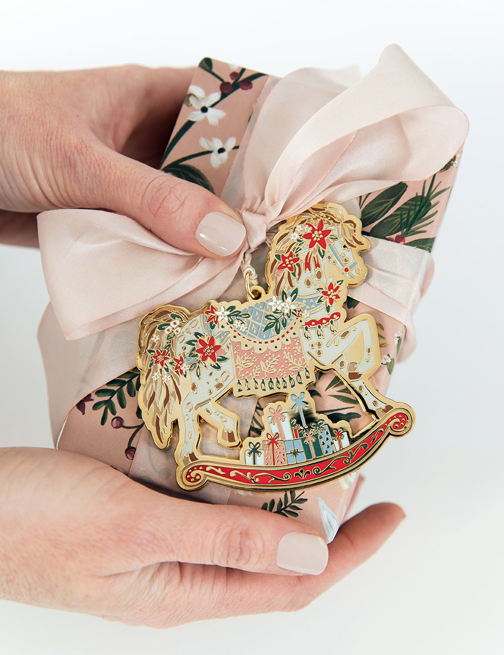 Fine Enamel Christmas Ornament - Rocking Horse