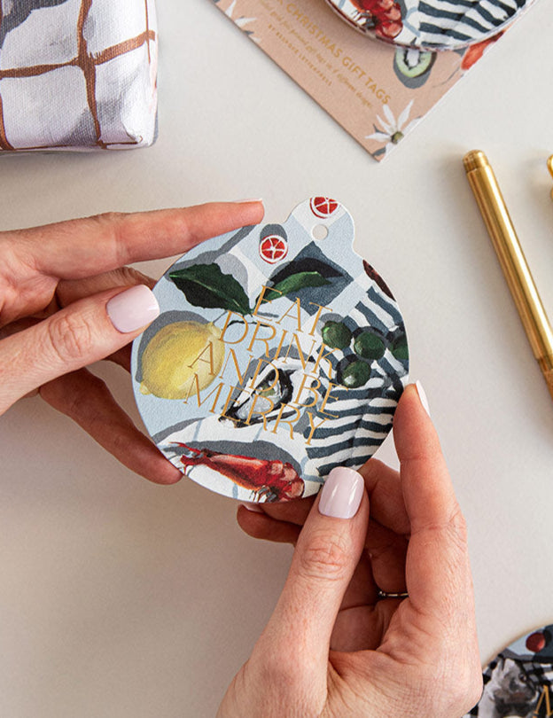 12pk Bauble Christmas Tags "The Christmas Table" Gift Tags Bespoke Letterpress