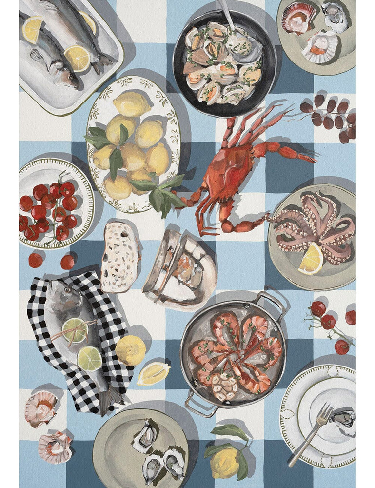 "Crab & Squid" Original Whitney Spicer Artwork 70 x 100cm Bespoke Letterpress 