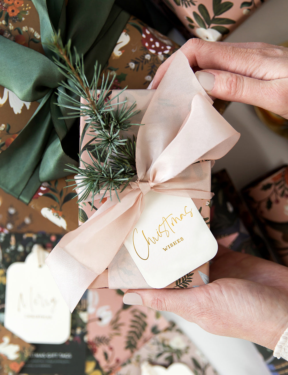 Christmas Gift Tags 6 pack "Christmas Wishes" Gift Tags Bespoke Letterpress