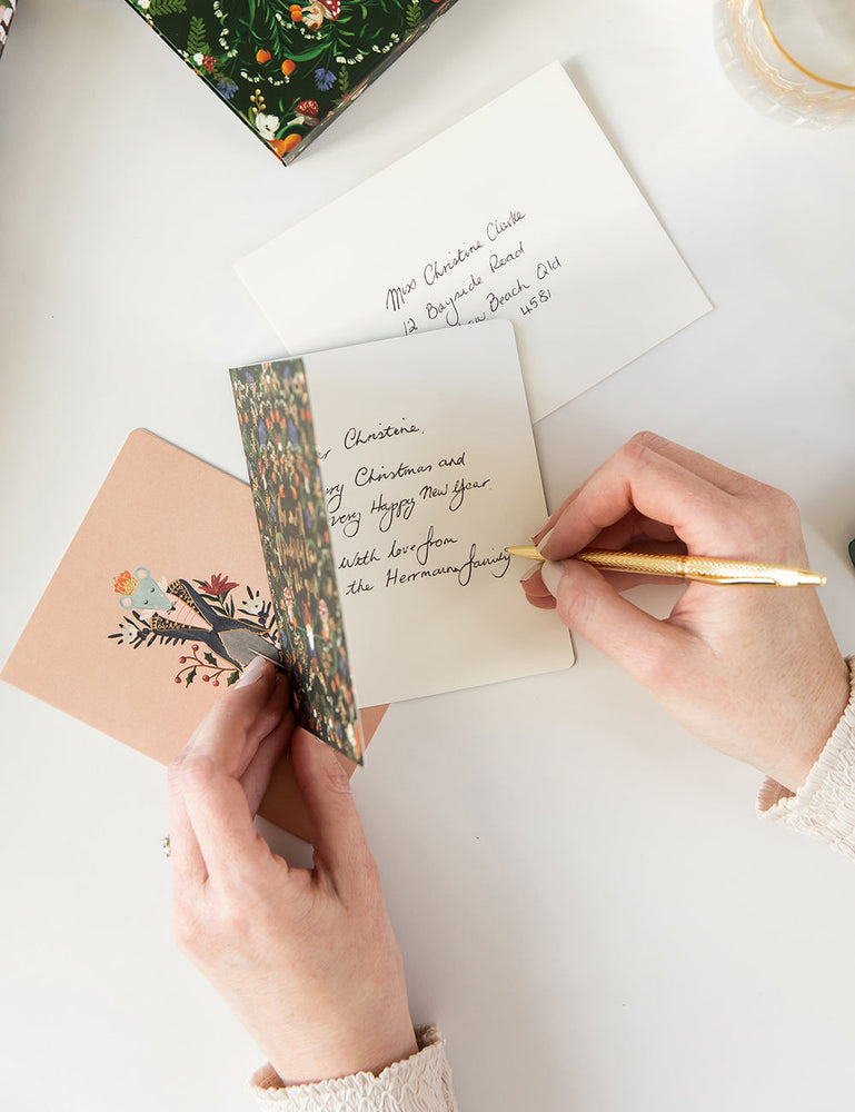 10 Pack Greeting Card Boxset - Olive Christmas Greeting Cards Boxset Bespoke Letterpress 