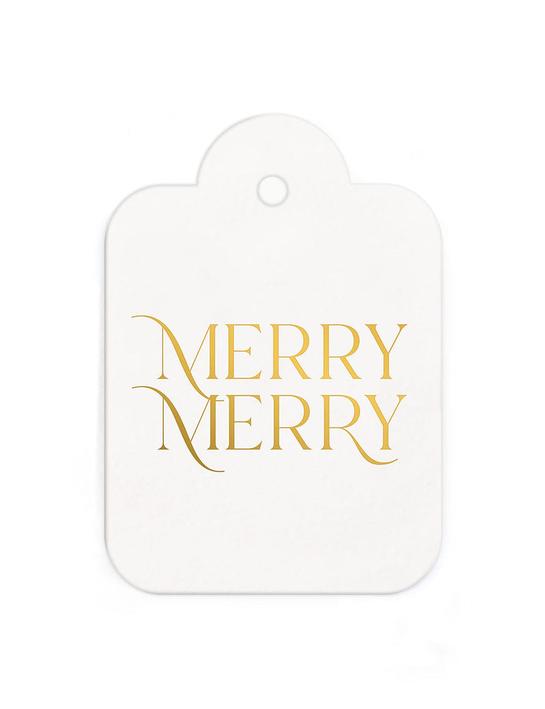 Gift Tags 6 pack "Merry Merry" Gift Tags Bespoke Letterpress 
