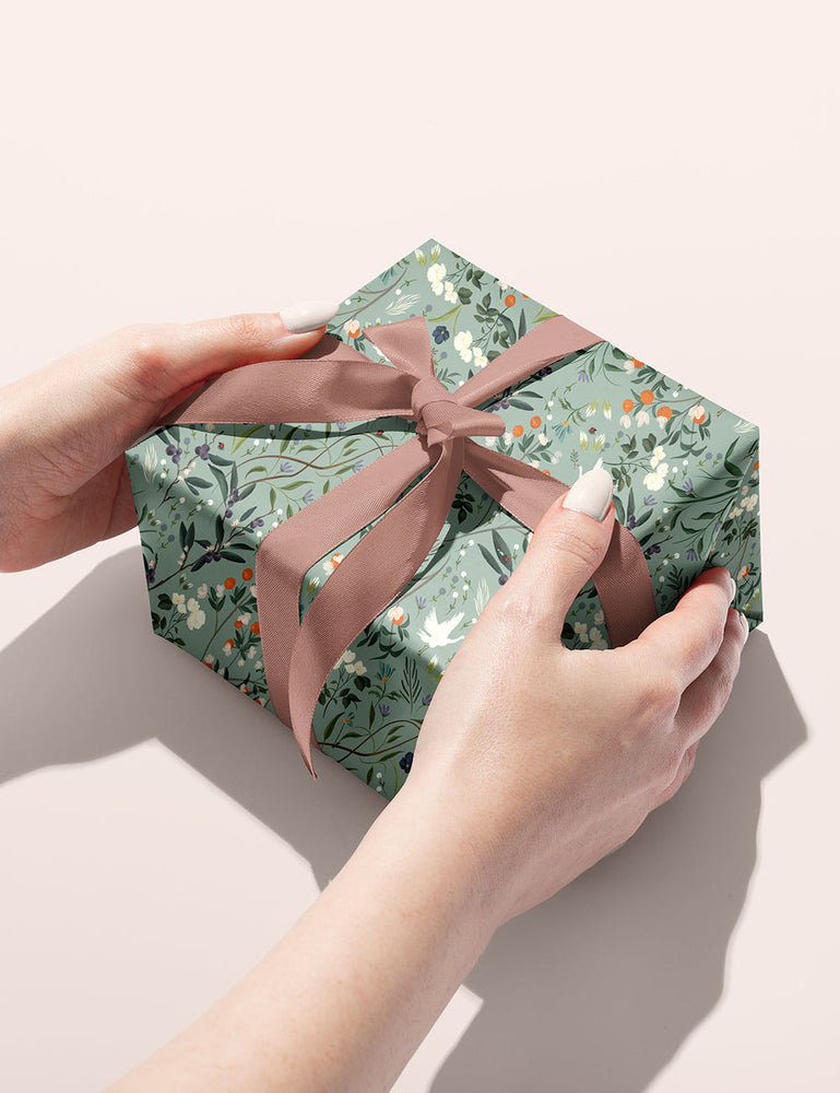 Cranes / Nancys Garden 6pk Gift Wrap Bespoke Letterpress 