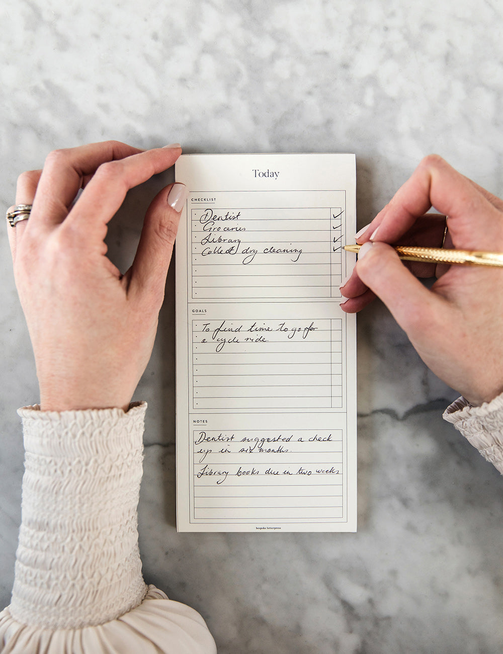 Daily Agenda Fridge Notepad Notebooks Bespoke Letterpress