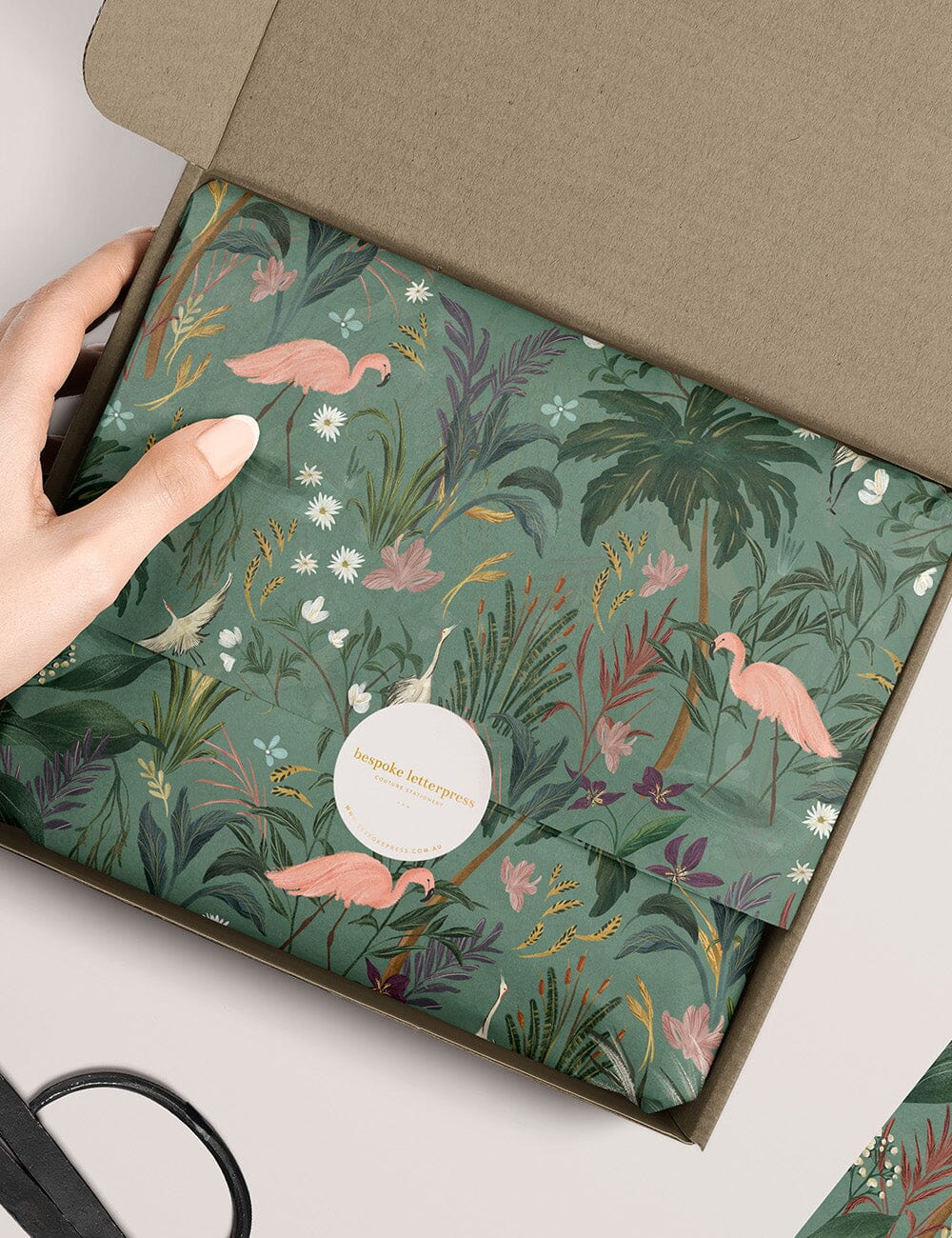 4pk Tissue Paper - Flamingos Bespoke Letterpress