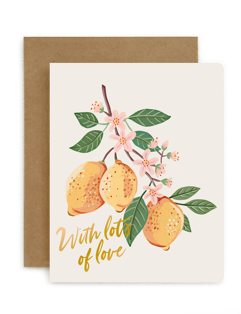 With Lots of Love - Lemons Greeting Card