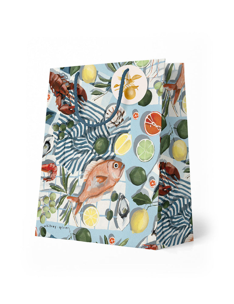 Fish and Citrus Medium Gift Bag Bespoke Letterpress 