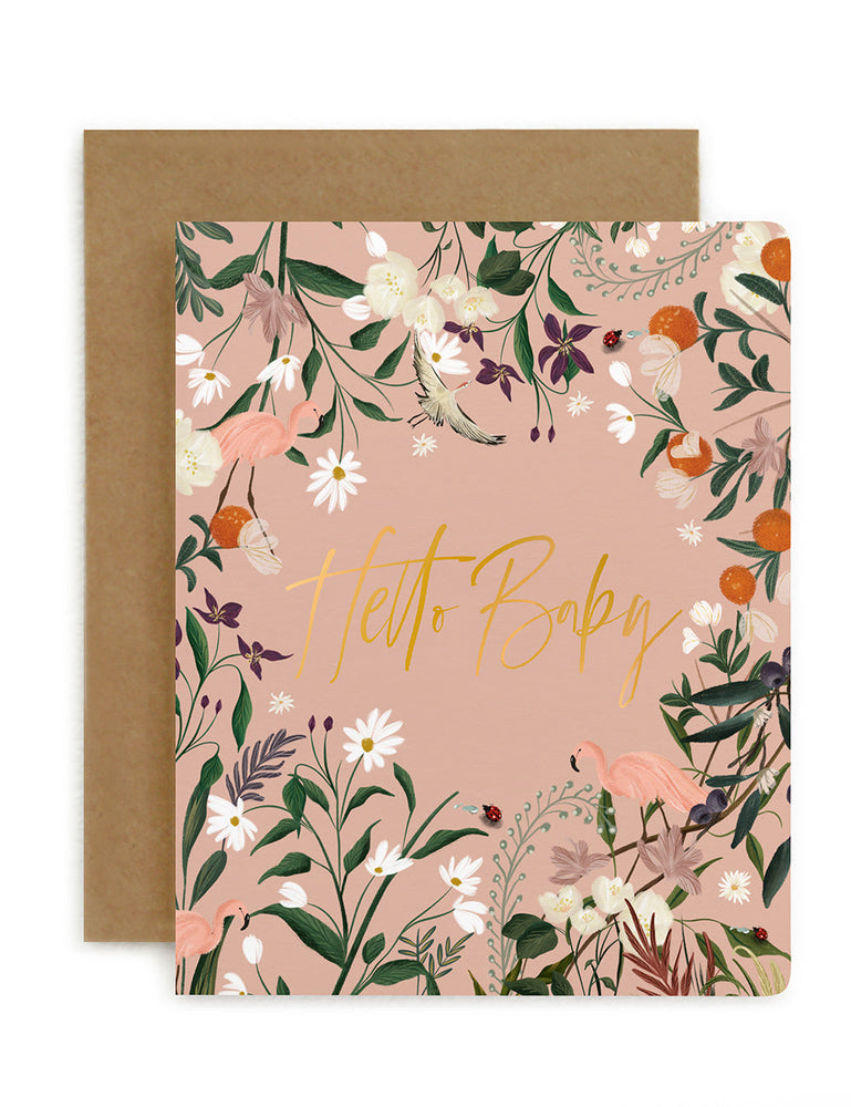Hello Baby - Pink Greeting Card