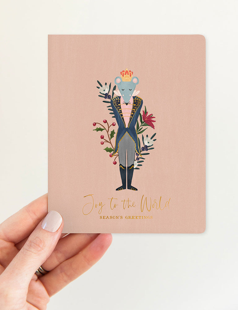 Joy to the world (Mouse) Greeting Cards Bespoke Letterpress 