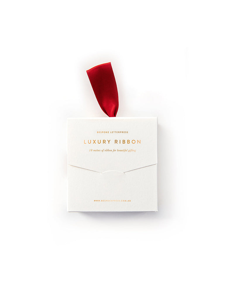 Red Luxury Satin Ribbon - 10 metres Bespoke Letterpress 