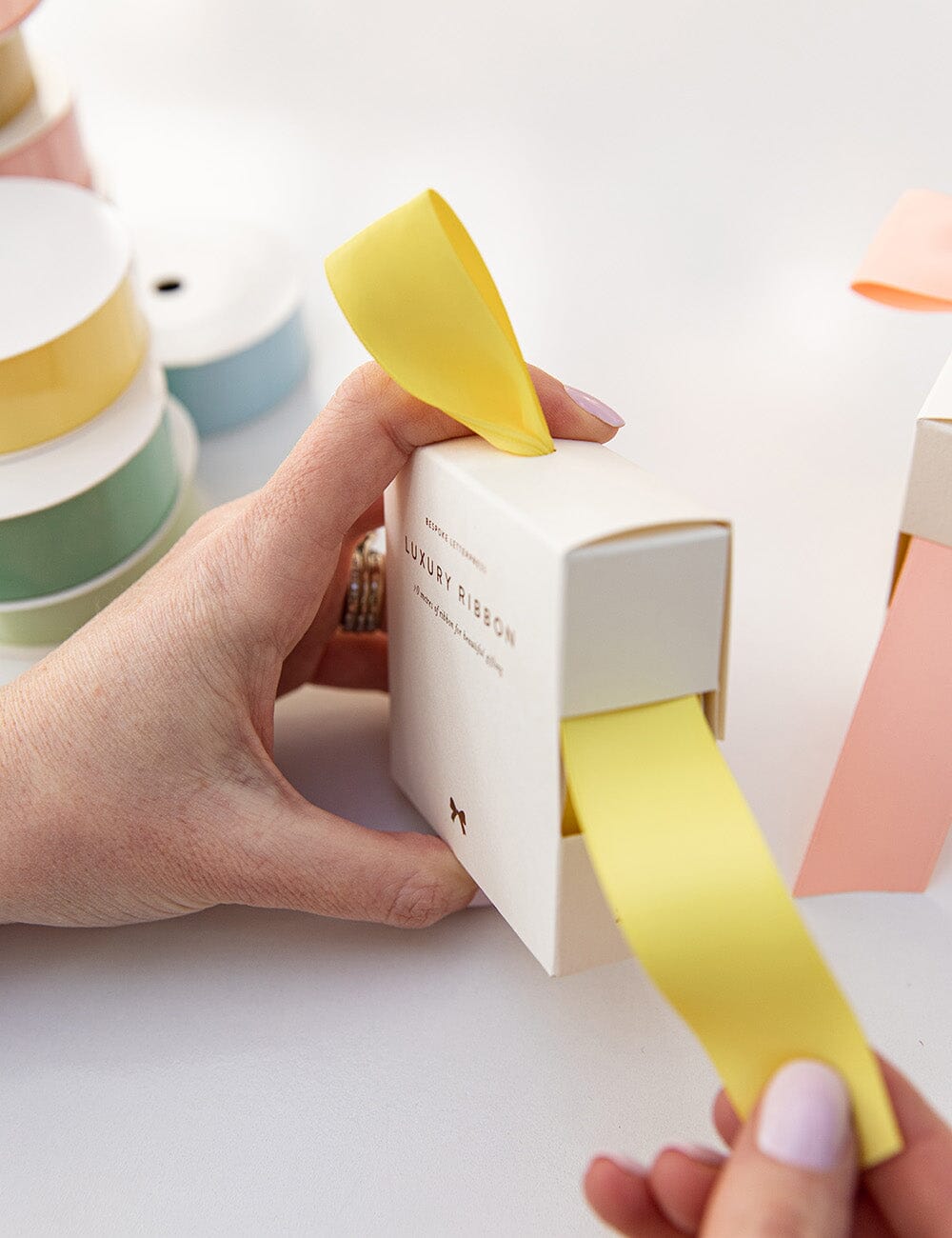 Lemon Luxury Satin Ribbon - 10 metres Satin Ribbon Bespoke Letterpress