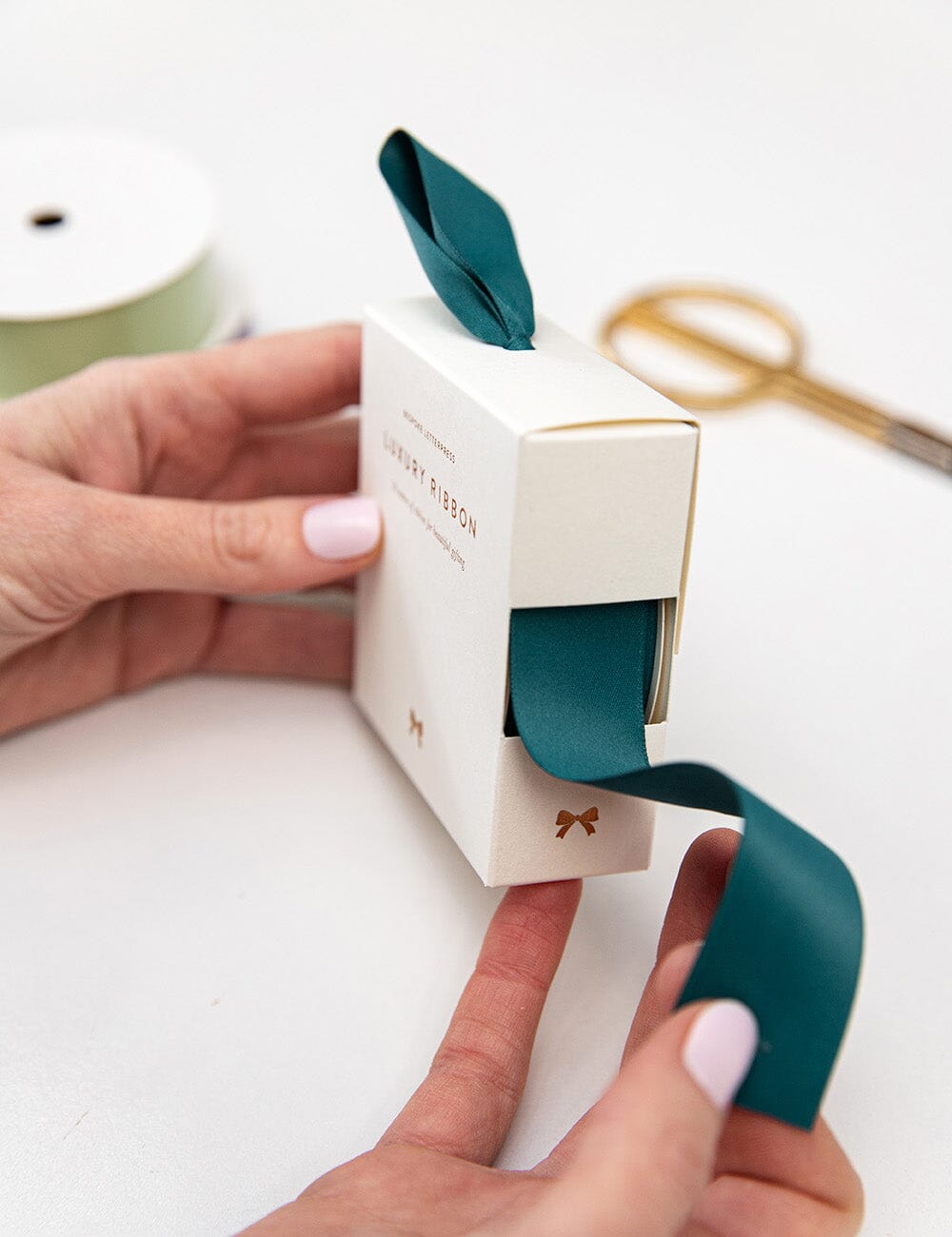 Teal Luxury Satin Ribbon - 10 metres Satin Ribbon Bespoke Letterpress