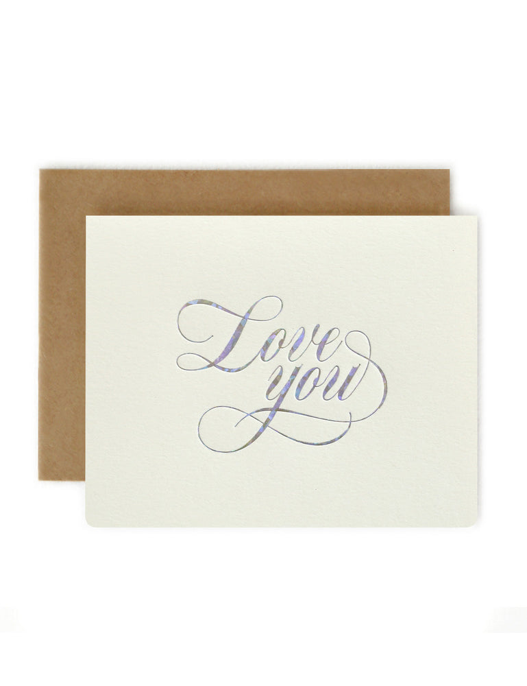 Love you (holographic) Greeting Card