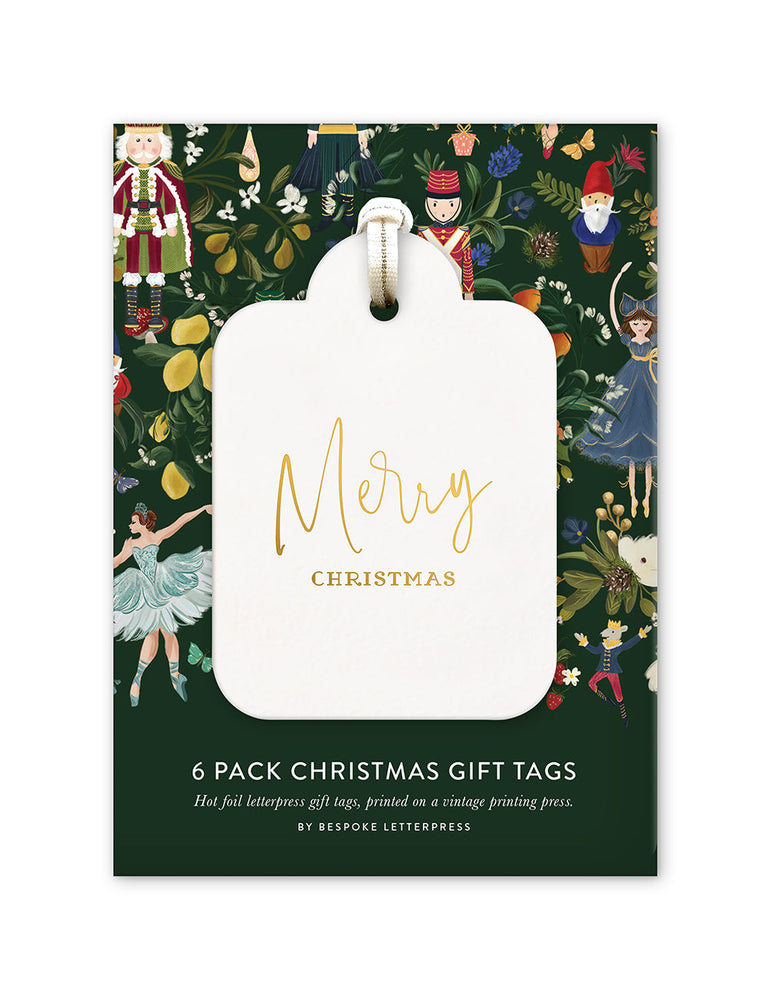 Christmas Gift Tags 6 pack "Merry Christmas" Gift Tags Bespoke Letterpress 