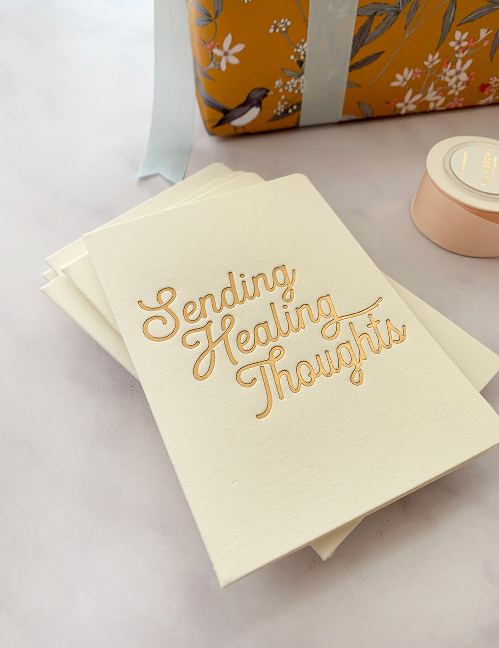 Sending Healing Thoughts Greeting Cards Bespoke Letterpress