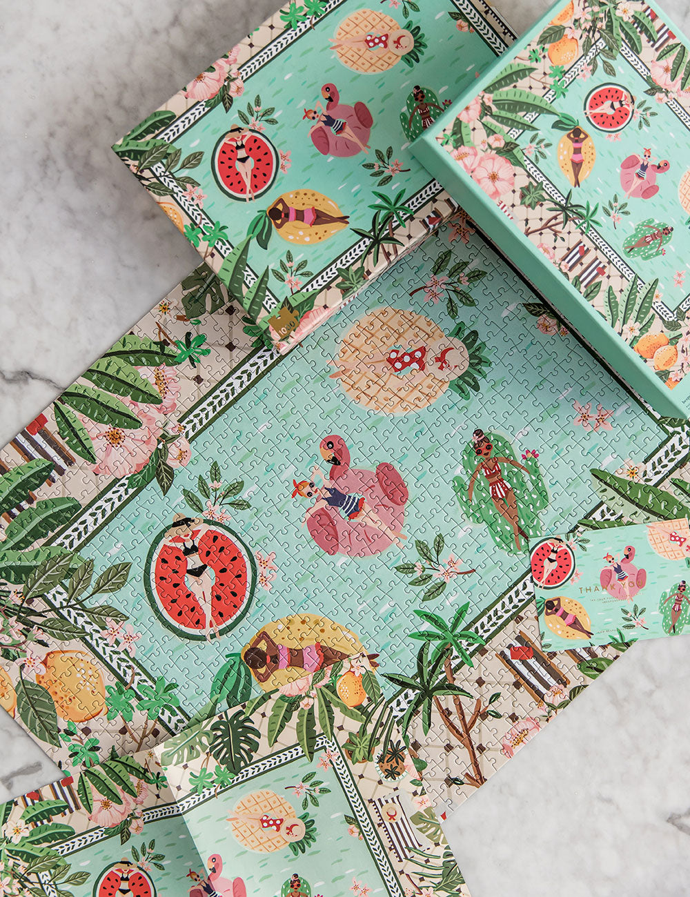 Pool Girls 1000 piece puzzle puzzle Bespoke Letterpress