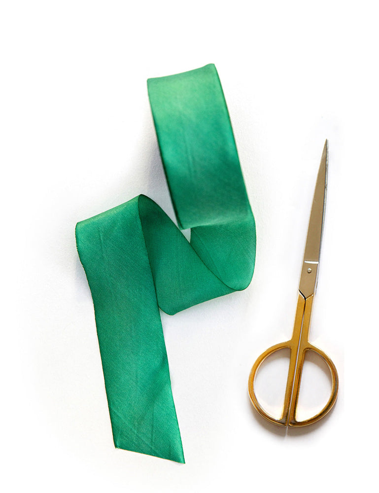Summer Green Silk Ribbon - 3 metres