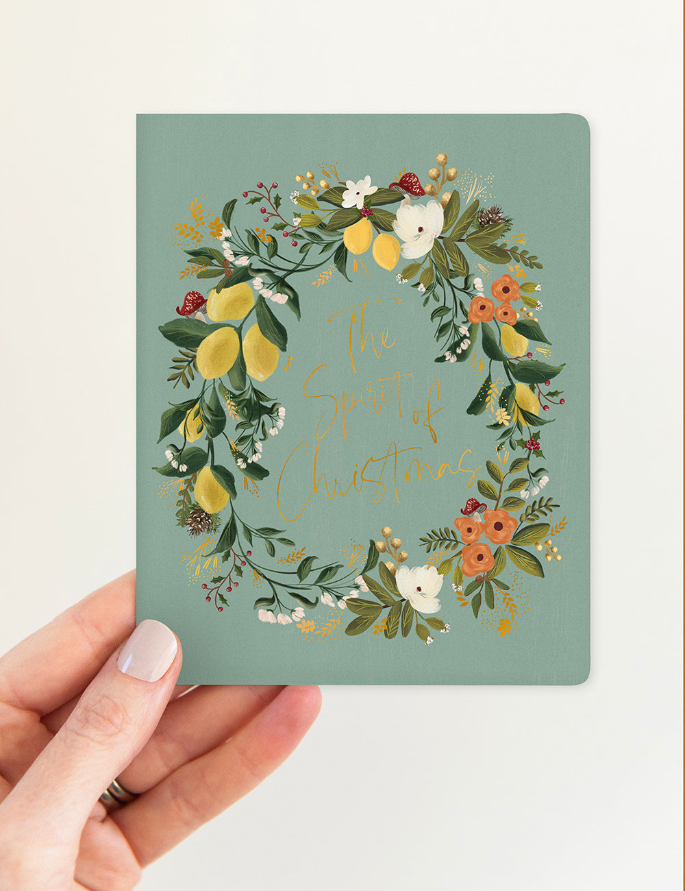 The Spirit of Christmas (wreath) Greeting Cards Bespoke Letterpress