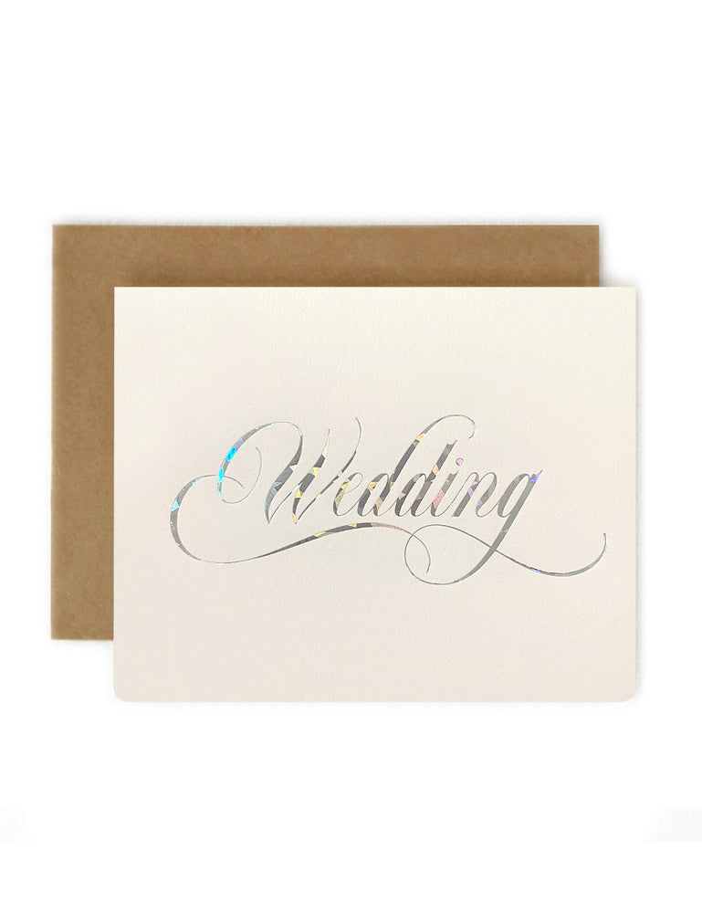 Wedding Silver Holographic Greeting Card