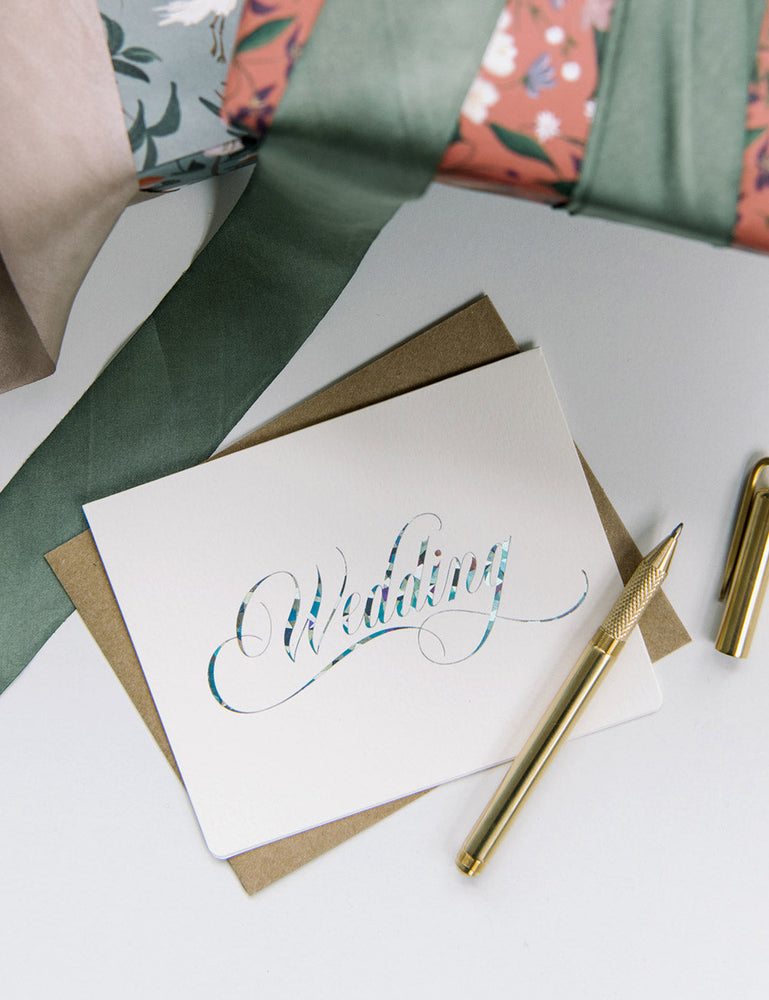 Wedding Silver Holographic Greeting Cards Bespoke Letterpress 
