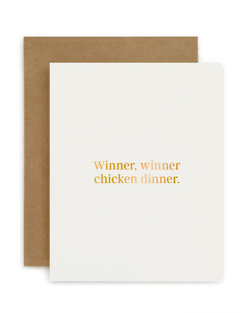 Winner Winner Chicken Dinner Greeting Cards Bespoke Letterpress 