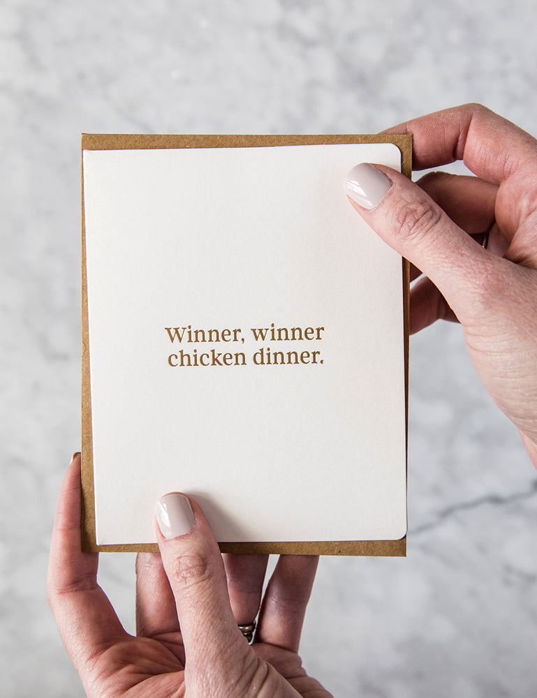 Winner Winner Chicken Dinner Greeting Cards Bespoke Letterpress 